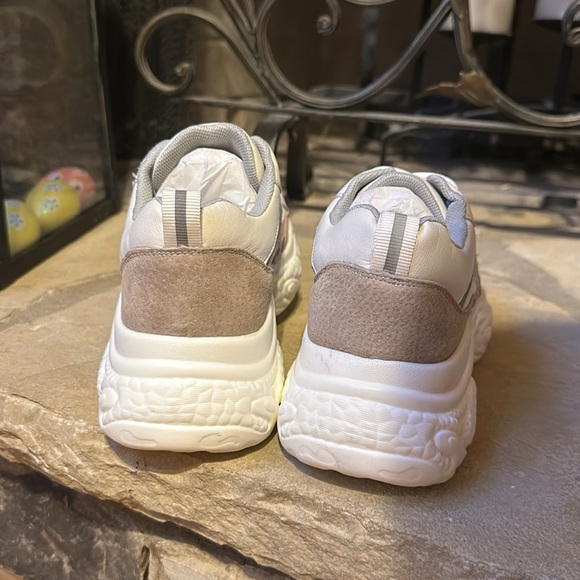 NEW Women’s Chunky Platform White Lace Up Running Shoes Sneakers - Picture 7 of 9